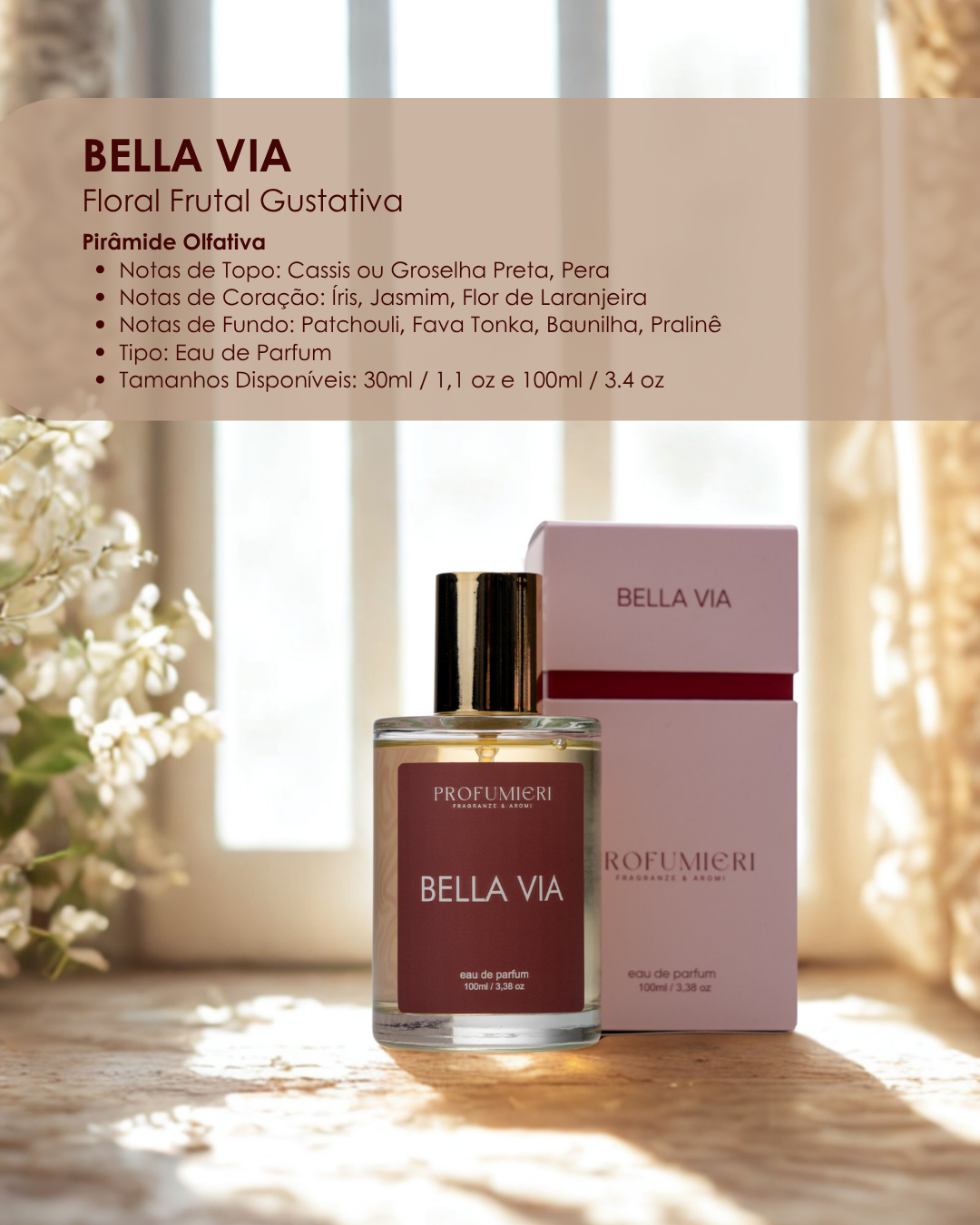BELLA VIA - O perfume que transforma sua presença em lembrança inesquecível!