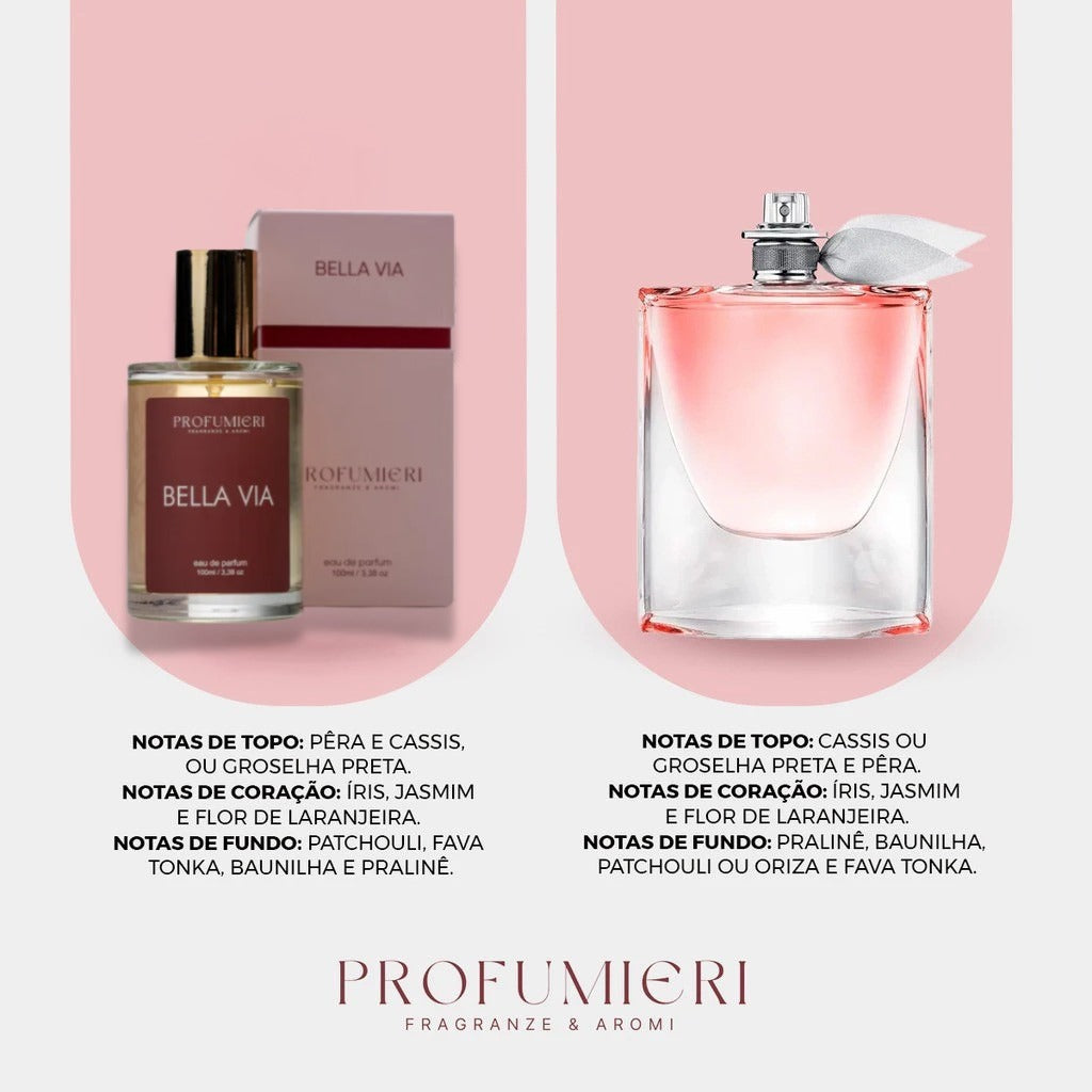 BELLA VIA - O perfume que transforma sua presença em lembrança inesquecível!